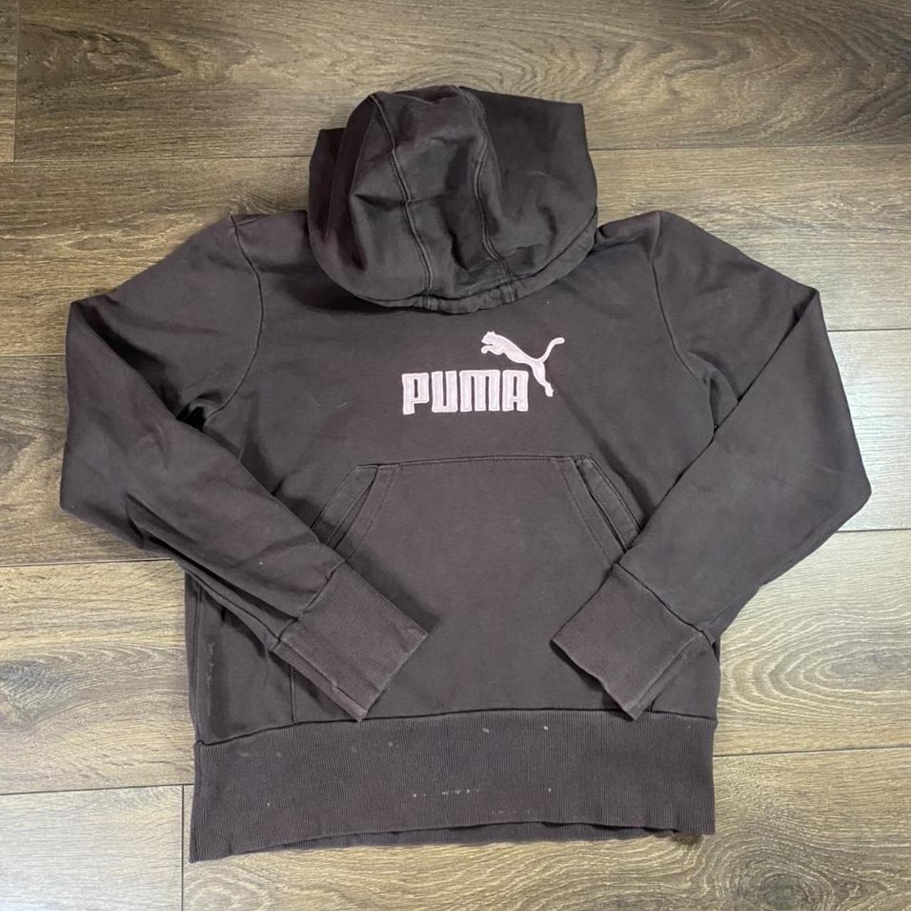 Amazing quality puma centre logo brown hoodie large... - Depop