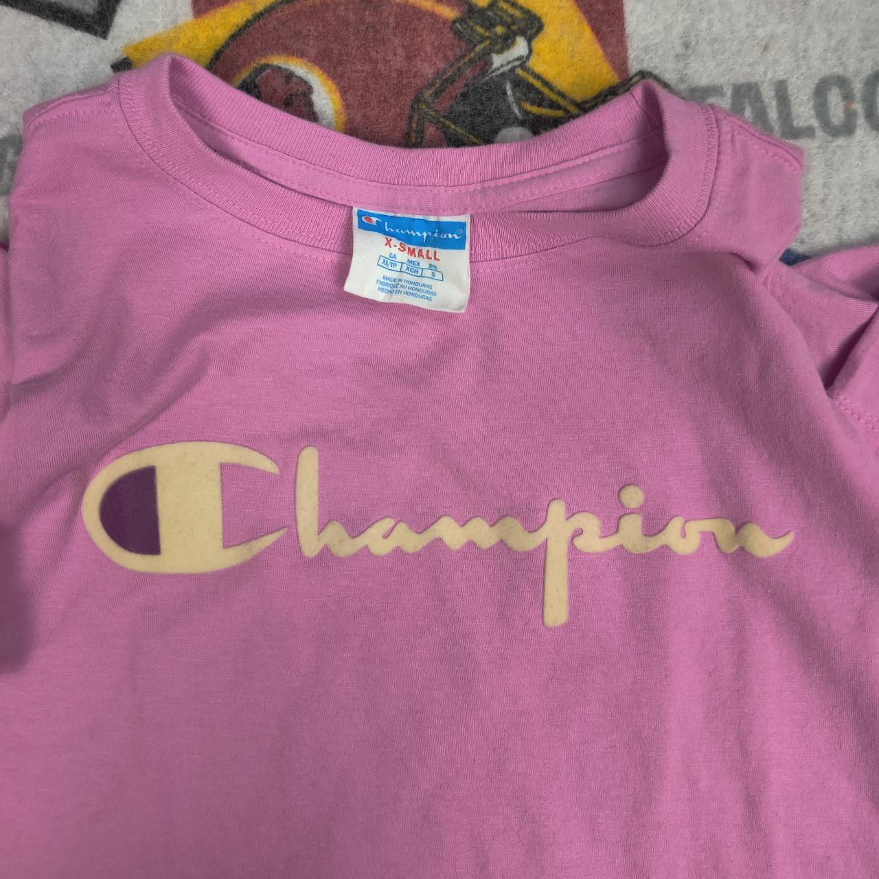 Champion Women's Purple and Pink T-shirt | Depop