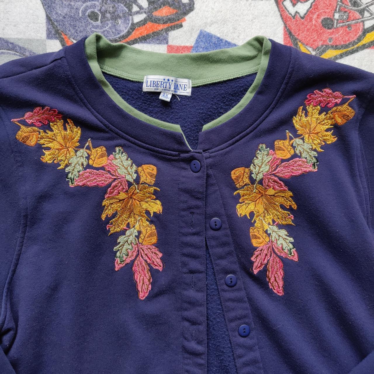 Product Image 2 - Vintage 90's Embroidered Leaves Cardigan