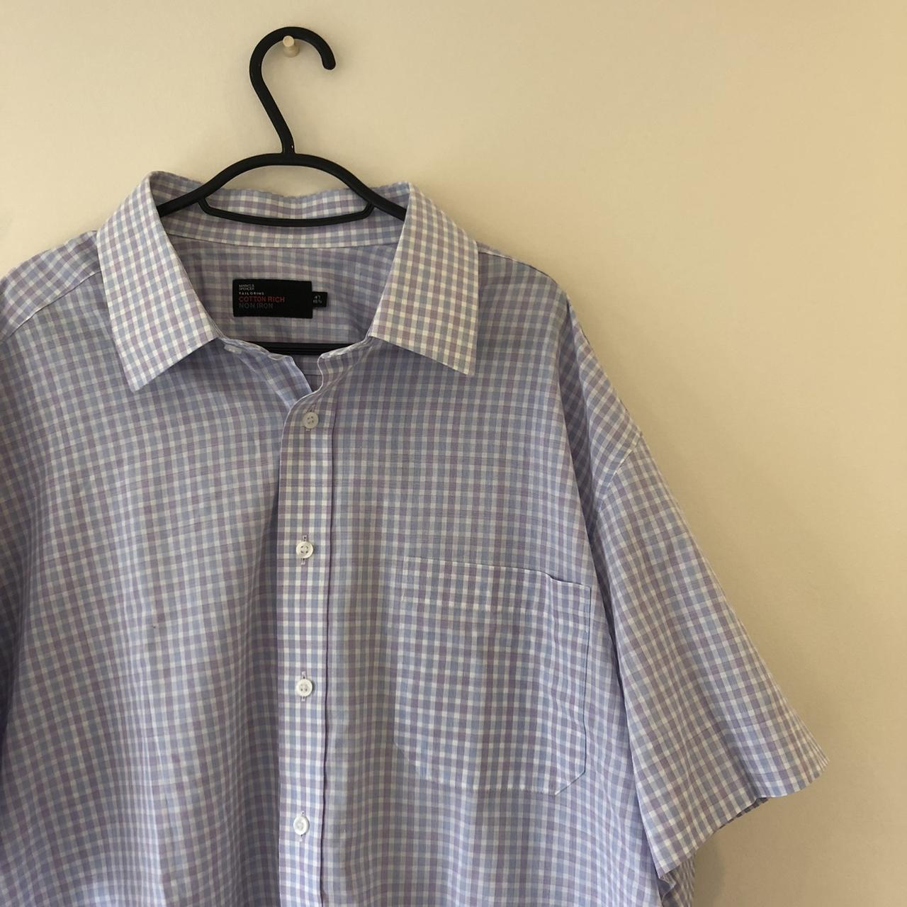 marks and spencer’s short sleeve checkered shirt .... - Depop