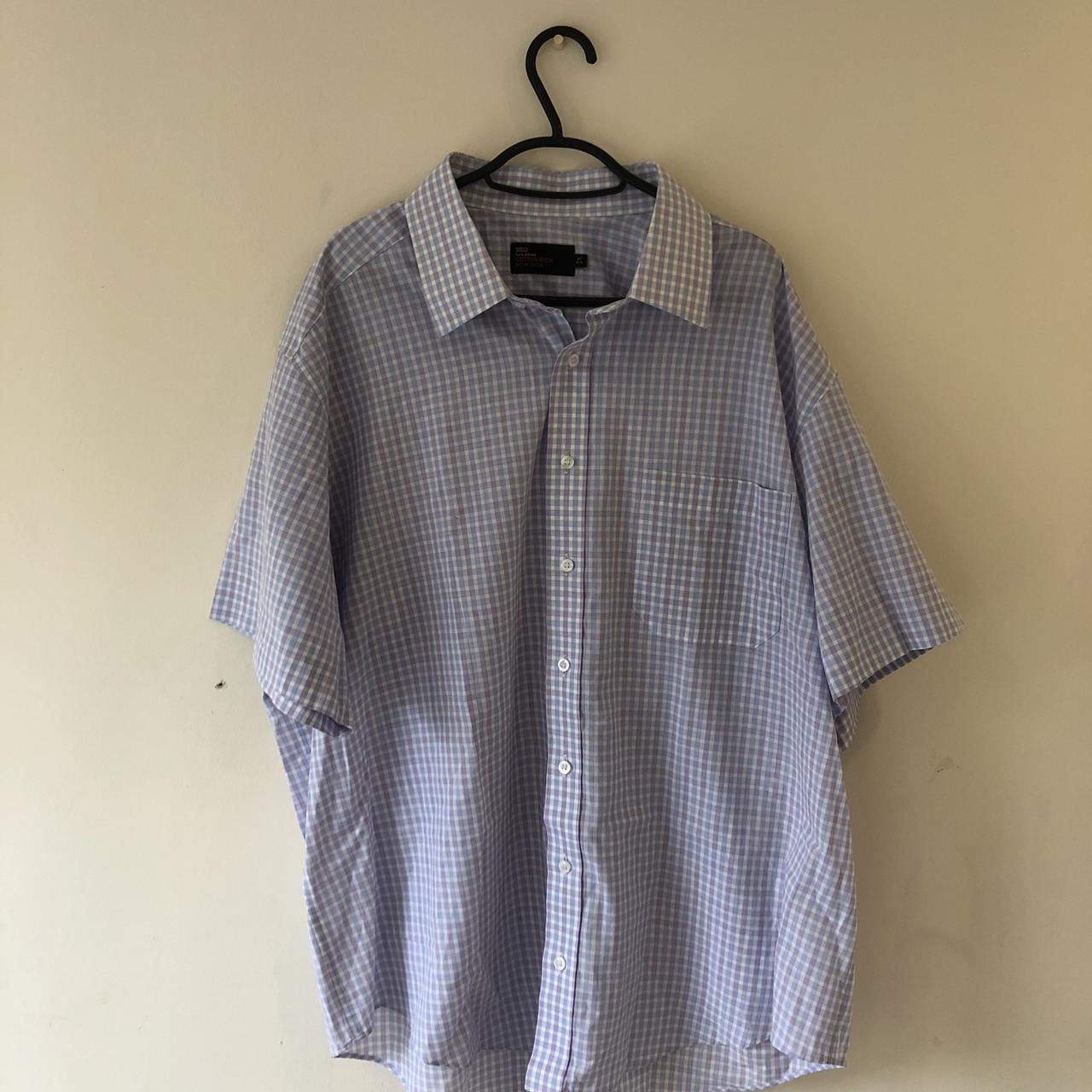 marks and spencer’s short sleeve checkered shirt .... - Depop