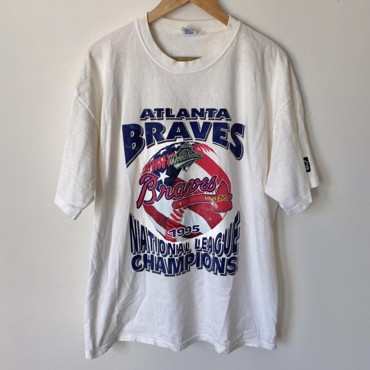 Vintage 90’s Starter Atlanta Braves 1995 National... - Depop