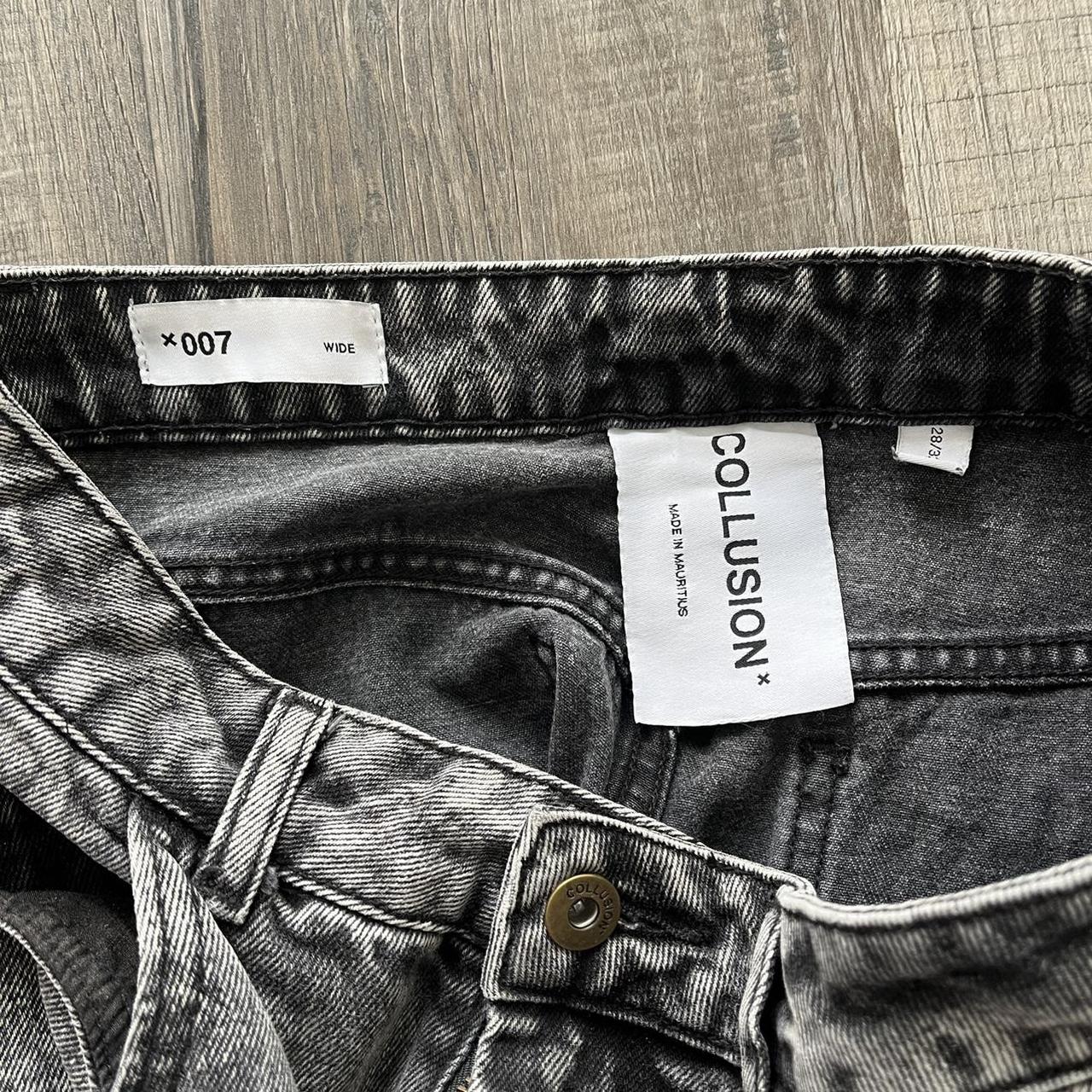 COLLUSION x007 wide leg jean in washed black size... Depop