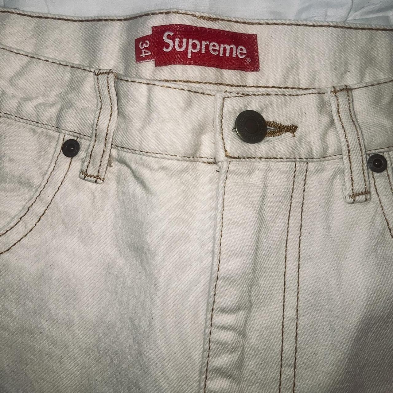 Supreme Cutoff Double Knee Denim Painter Shorts size 34 - Depop