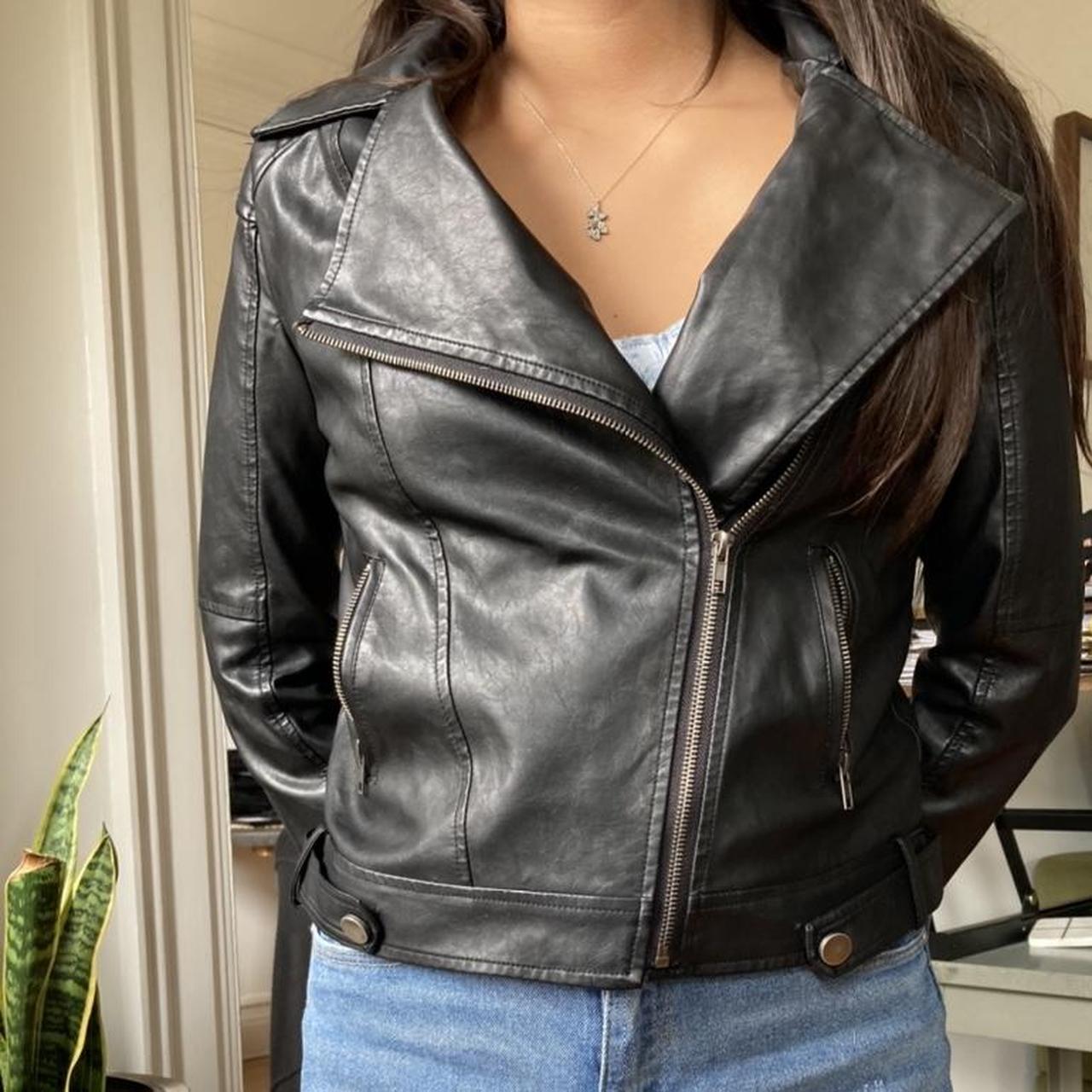 lightweight faux leather jacket 🕷 from Brandy... - Depop