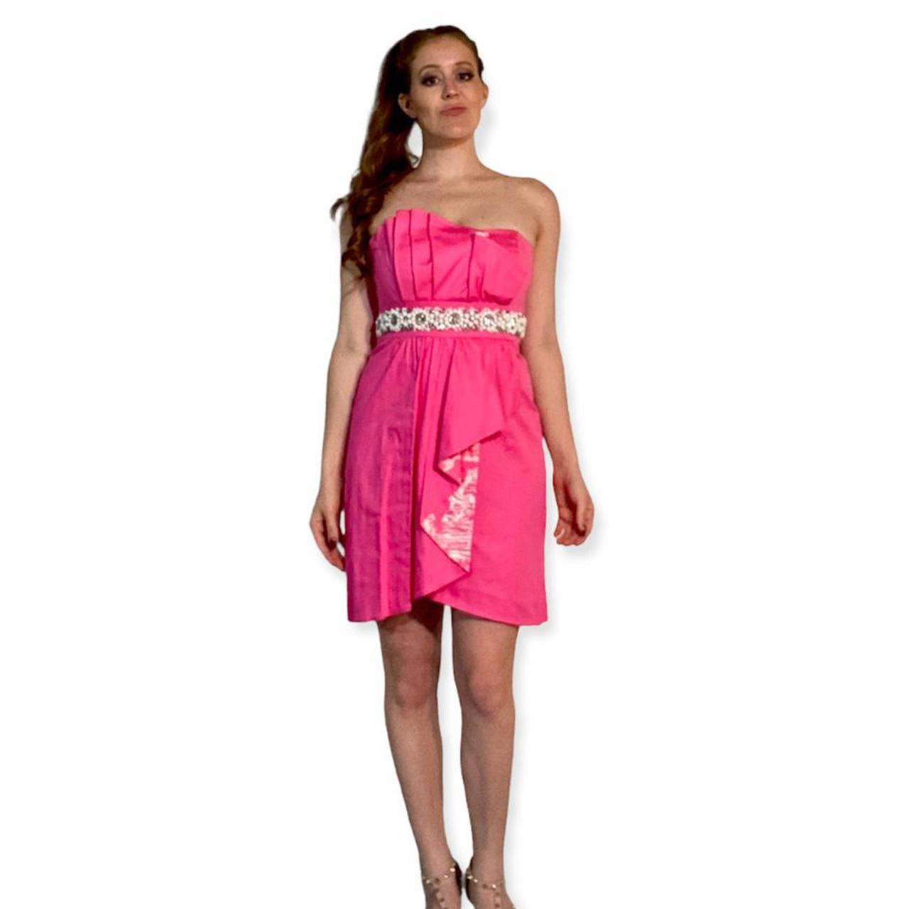 Lilly pulitzer pink deals strapless dress