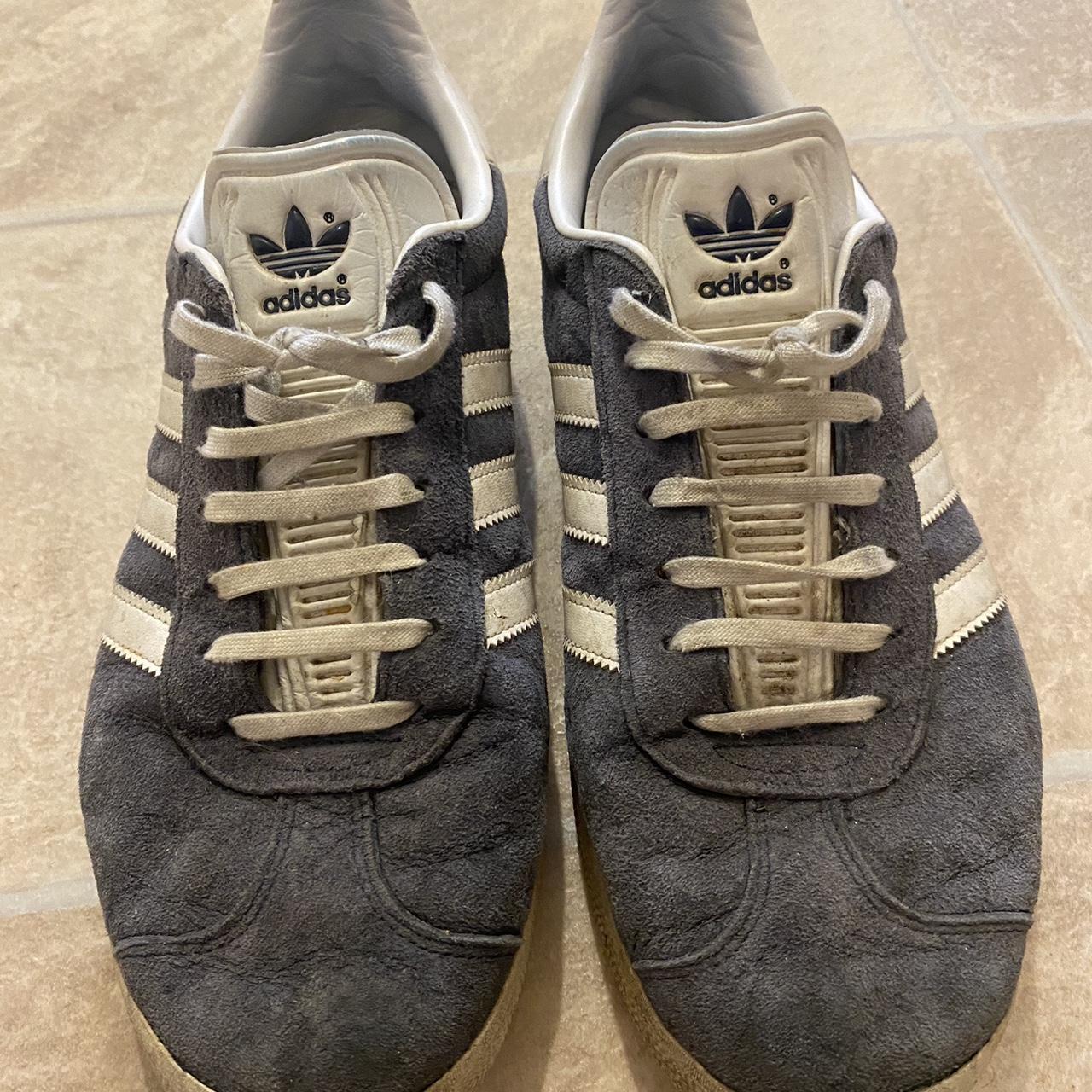 Blue Adidas Original Gazelle Suede Size 9 7/10... - Depop