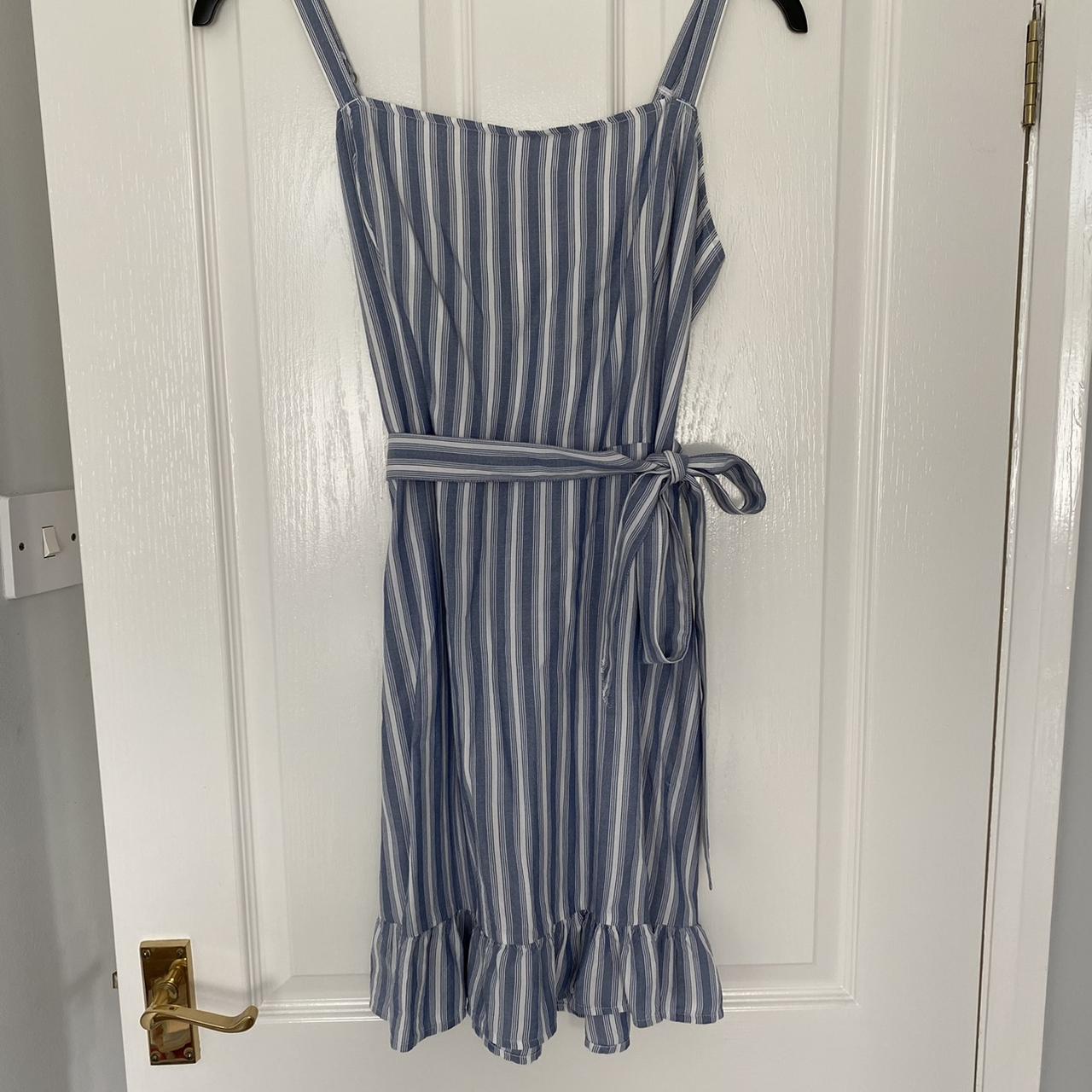 Hollister blue and store white striped dress