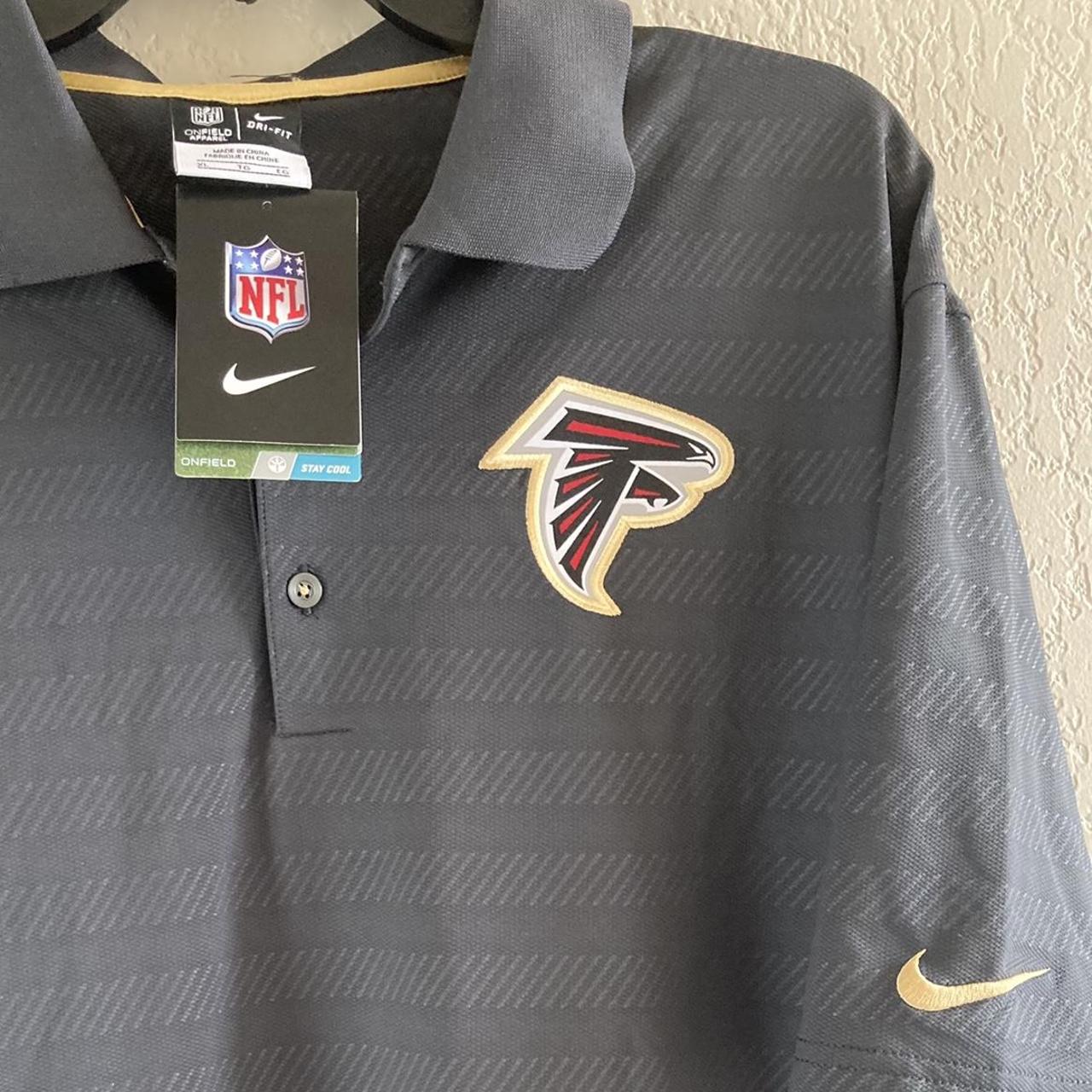 Nike Dri-Fit NFL On-Field Atlanta Falcons Polo Shirt Black Size Medium￼