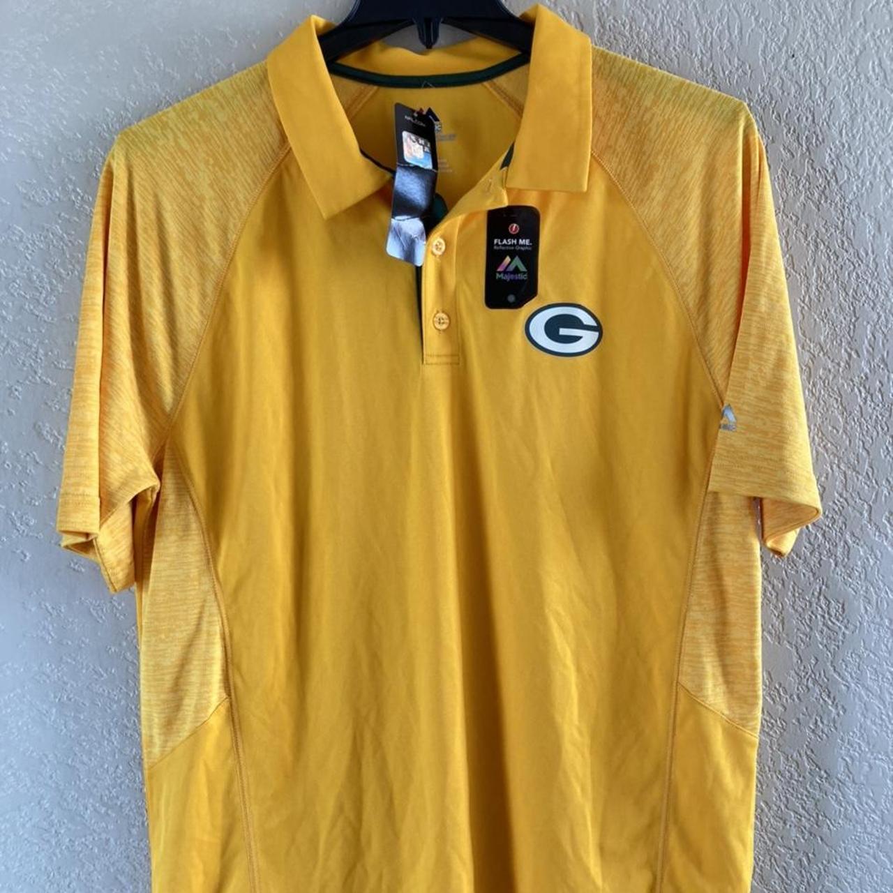 Majestic Cool Base Men's Green Bay Packers Yellow Golf Polo Shirt, Siz –  Team MVP Sports