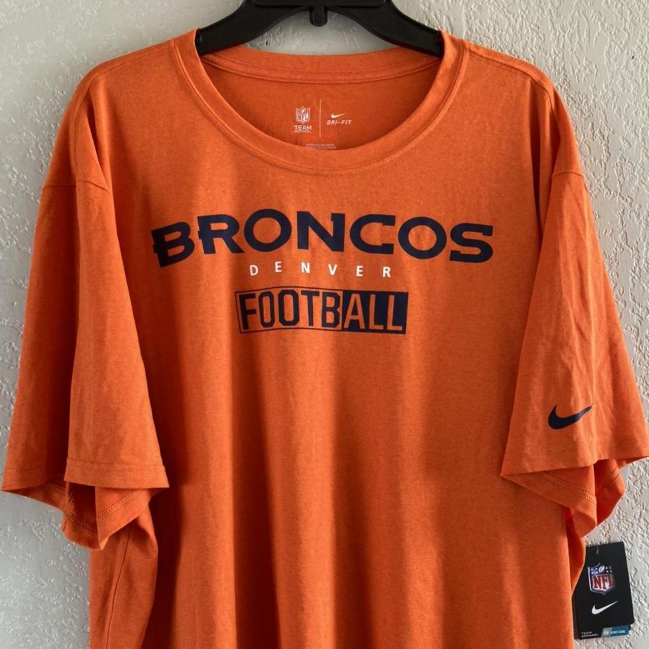 Nike, Shirts, Nike Dri Fit Mens Denver Broncos Orange T Shirt