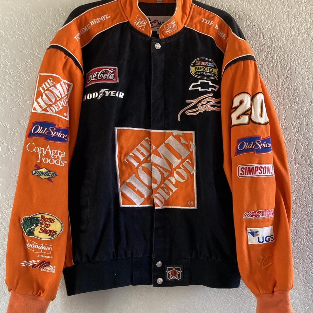 NASCAR Men's Black and Orange Jacket | Depop