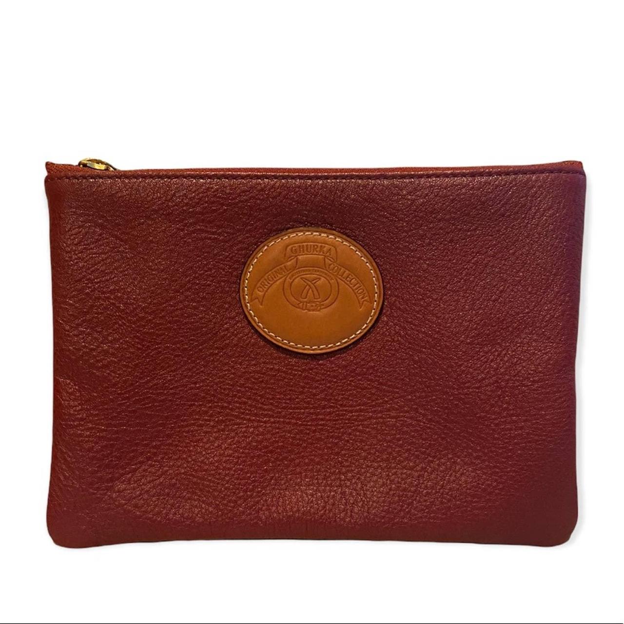 Sold Vintage Ghurka Original Collection burgundy leather clutch