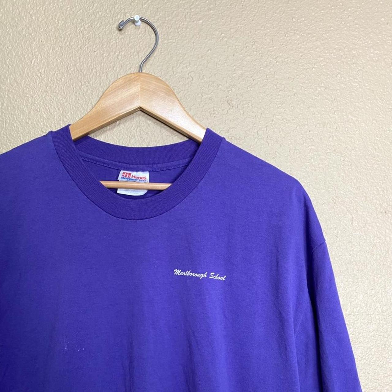 Hanes Heavyweight 50/50 Purple Tee Marlborough... - Depop