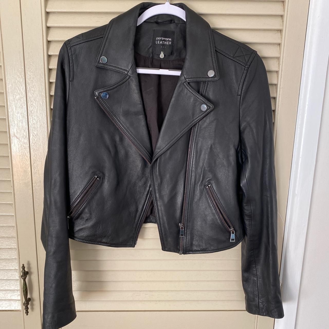 Sexy cropped little black leather jacket from... - Depop