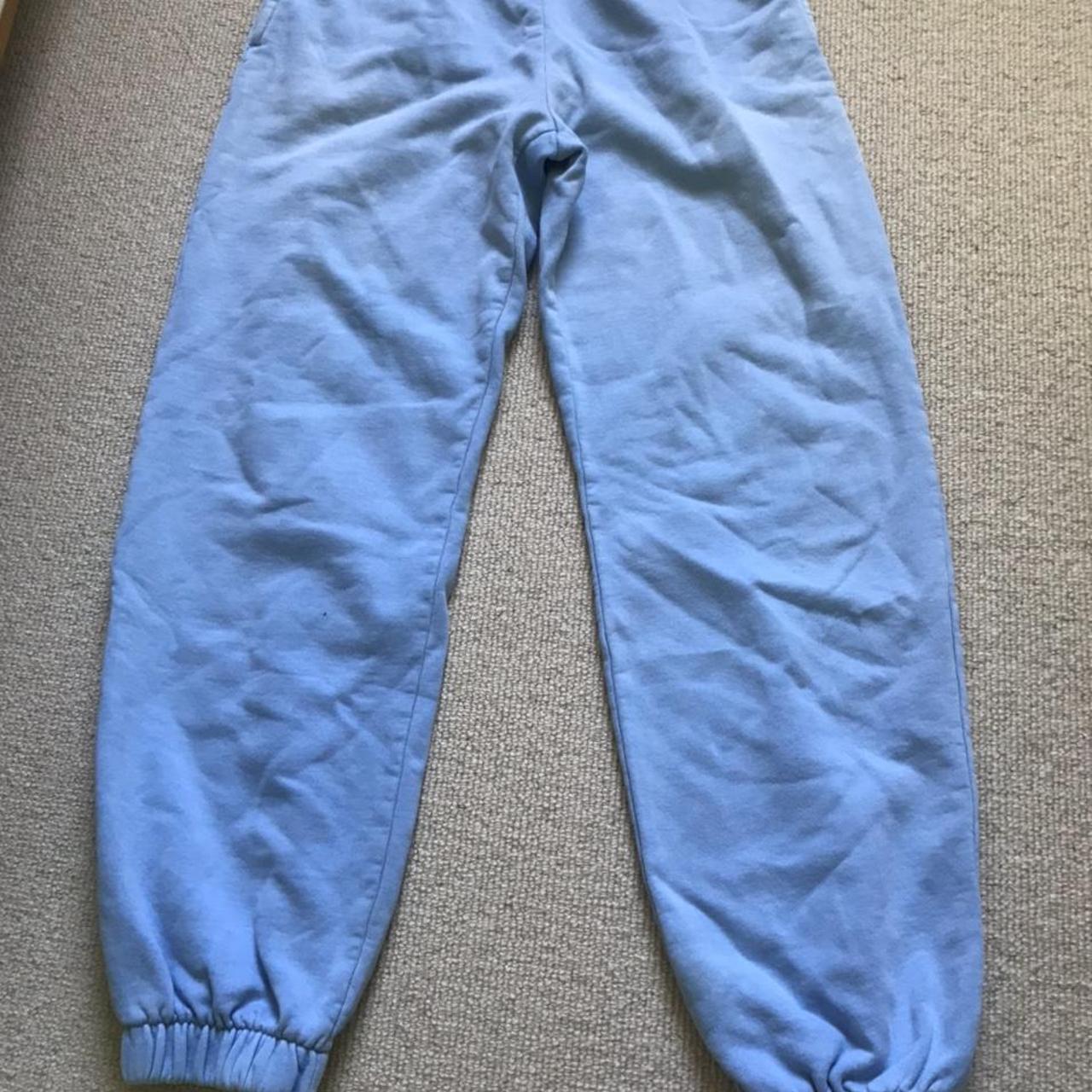 Baby blue Brandy Melville trackies White stains see... - Depop