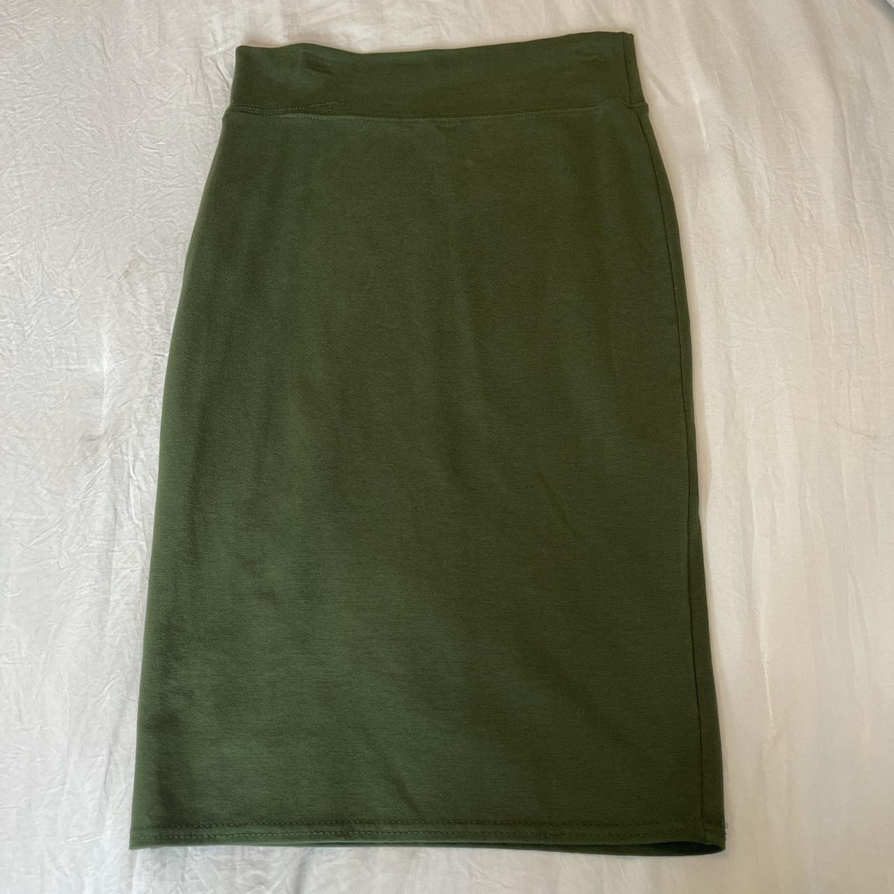 Women's Green and Khaki Skirt