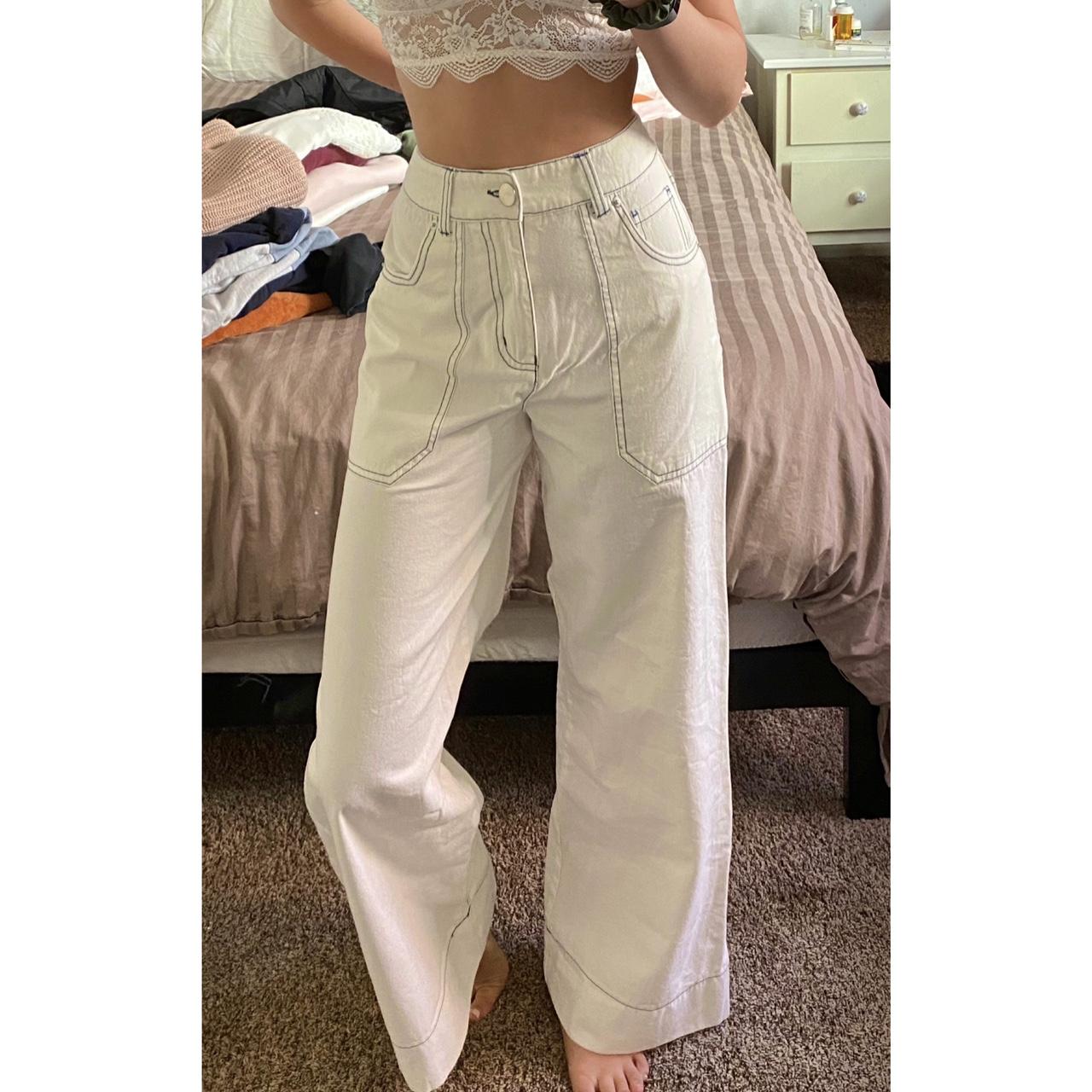 LF Markey  Women's White and Tan Jeans