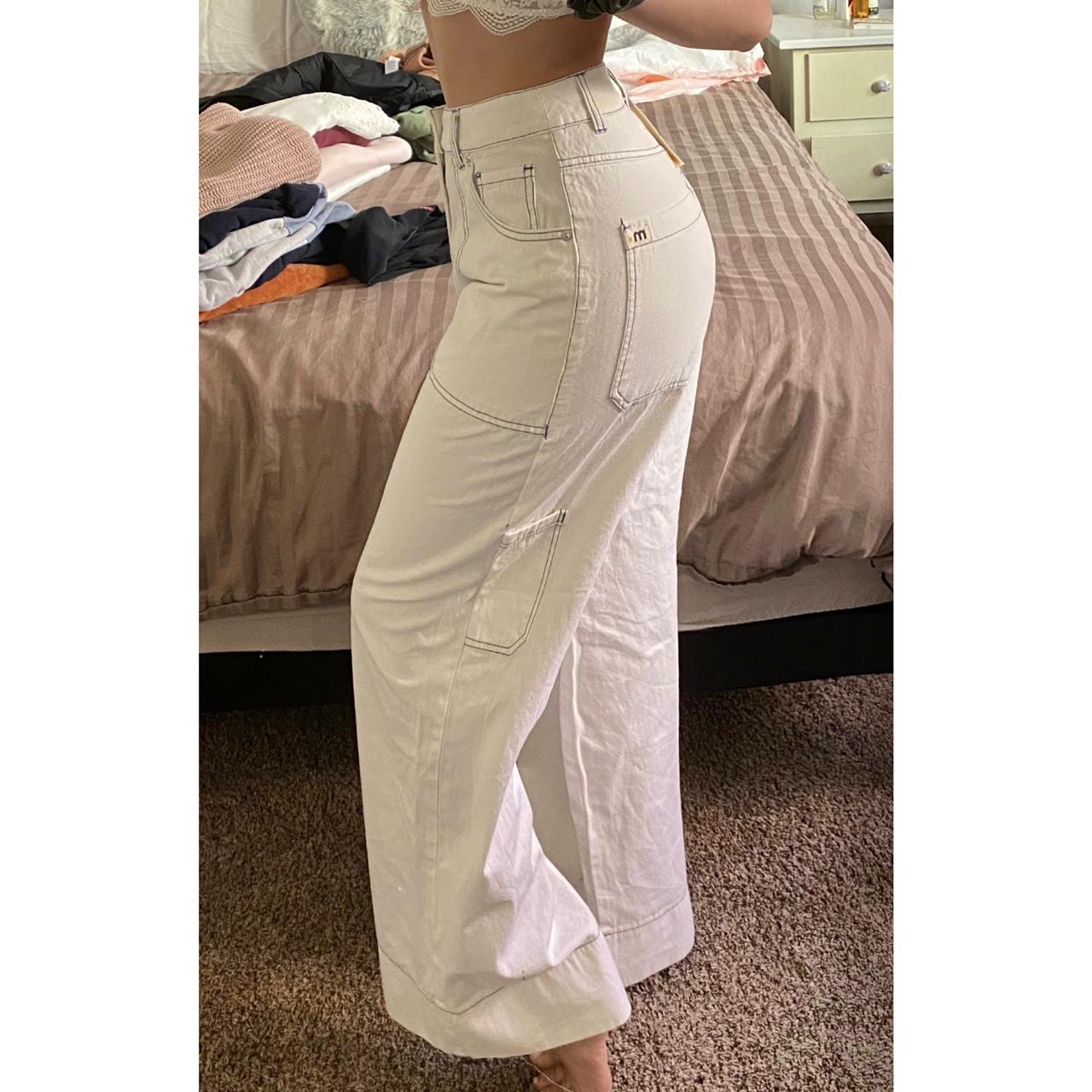 LF Markey  Women's White and Tan Jeans (2)
