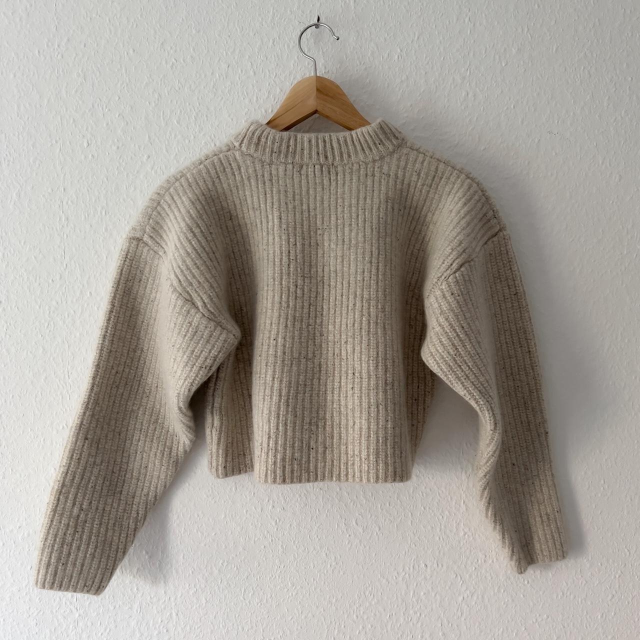 H&m Cropped Sweater Structured Cropped Wool - Depop