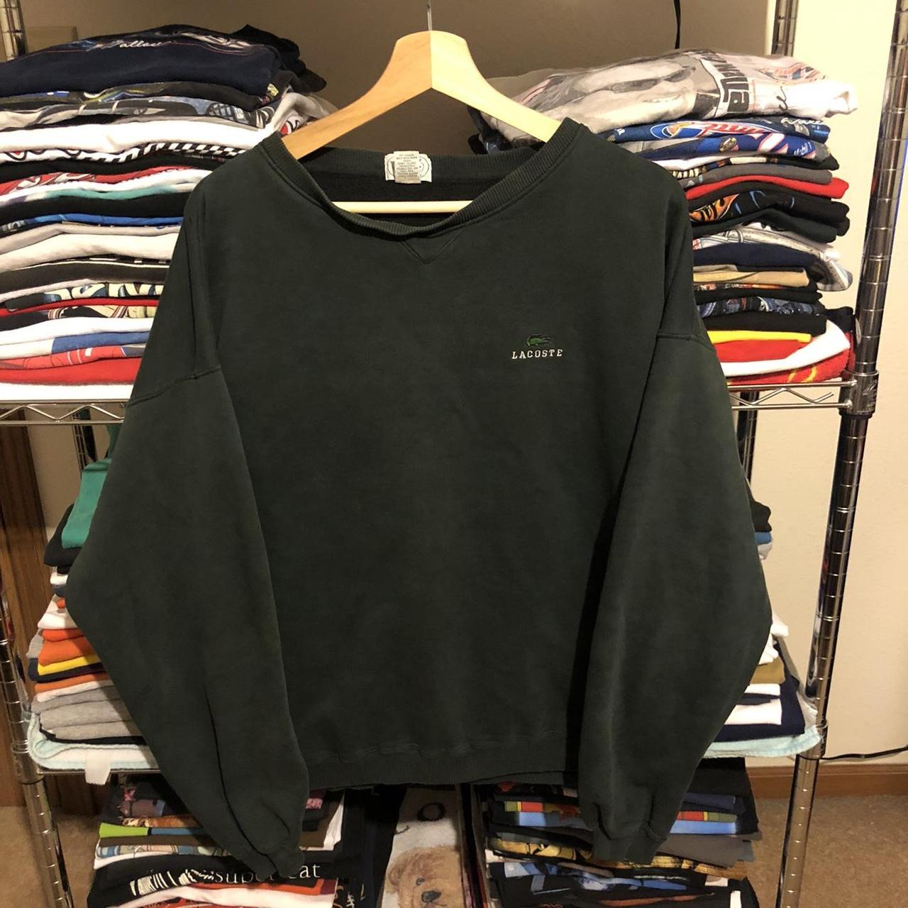 Lacoste Men's Green Sweatshirt | Depop