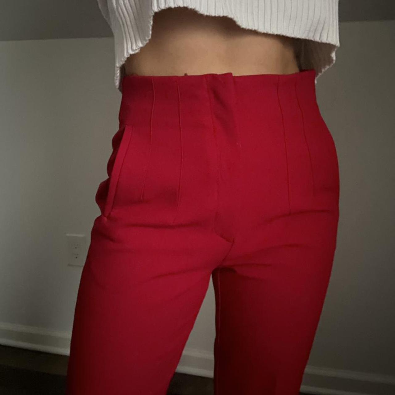 Zara Women's Red Trousers Depop
