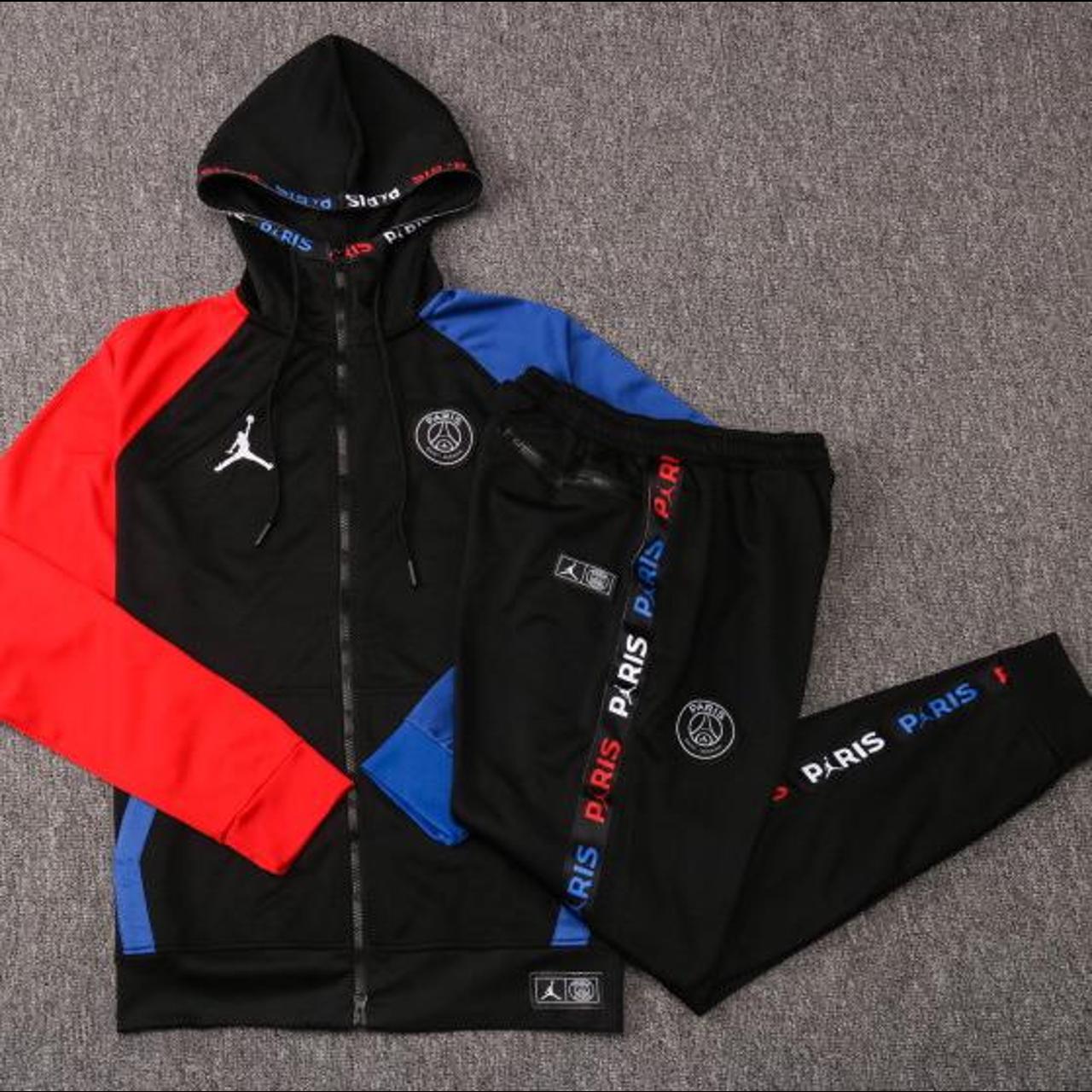 Psg hoodie red and vintage blue