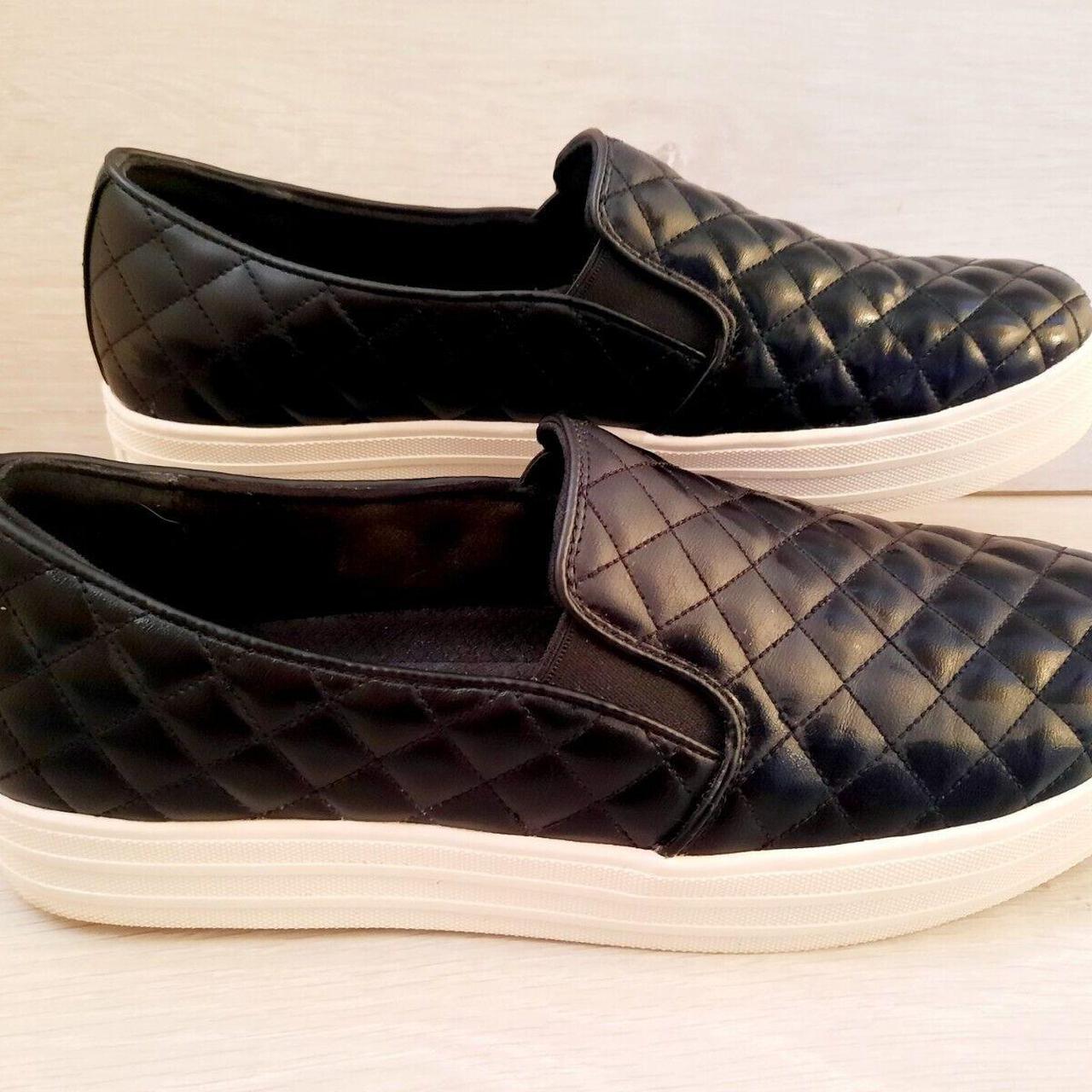 Skechers Street black quilted slip on sneakers smart... Depop
