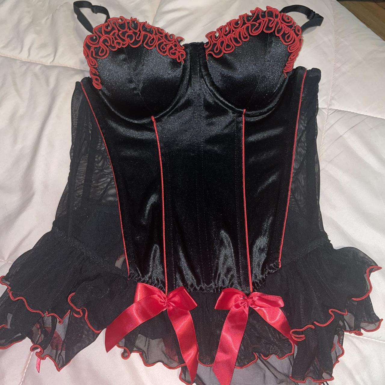 Fredericks Of Hollywood Womens Red And Black Corset Depop 2252