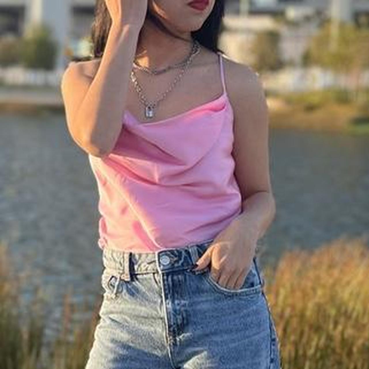 Zara Women's Pink Corset Depop