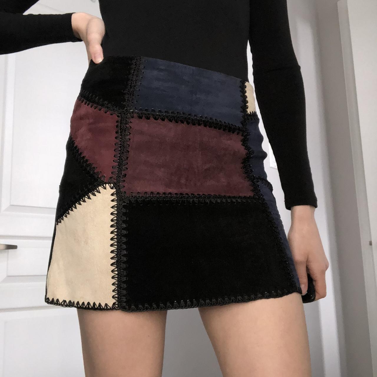 Patchwork suede skirt zara best sale