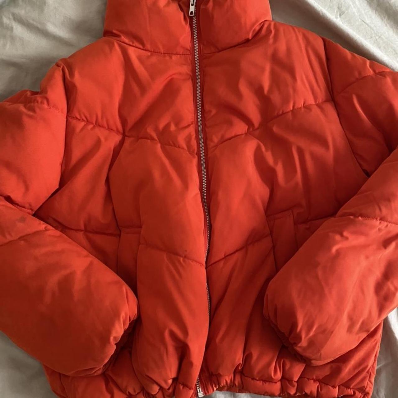 h&m orange puffer jacket