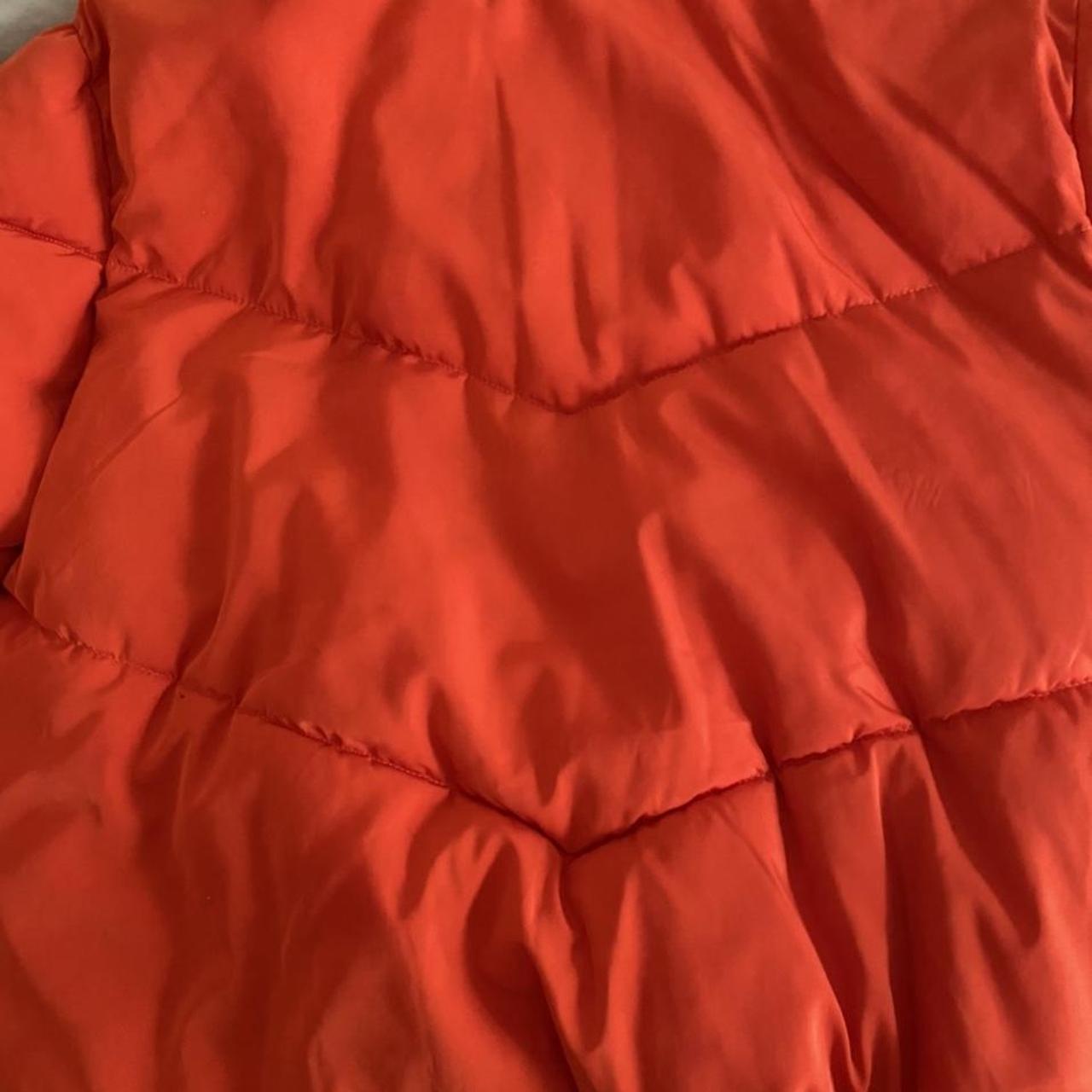 Orange puffer jacket H&M Size small Depop