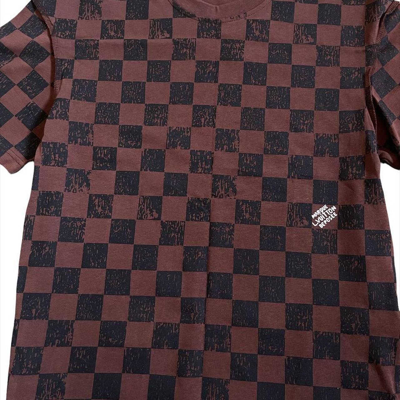 Louis Vuitton Tan Brown Logo Printed Cotton T Shirt XL Louis Vuitton  TLC