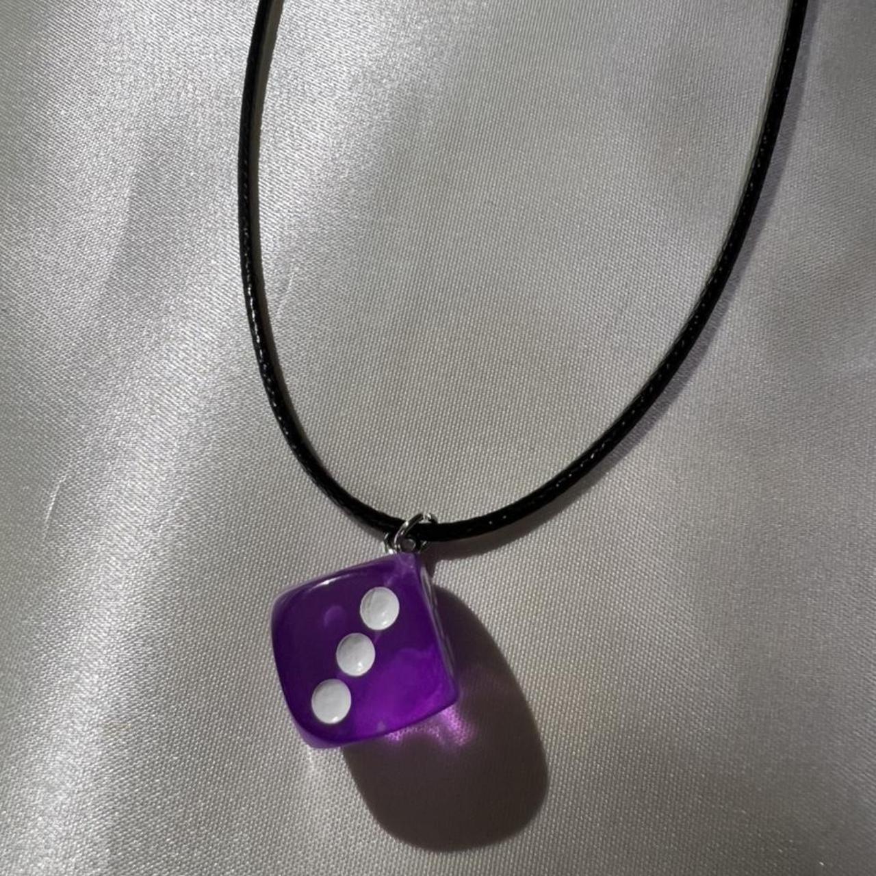 Purple D20 Necklace
