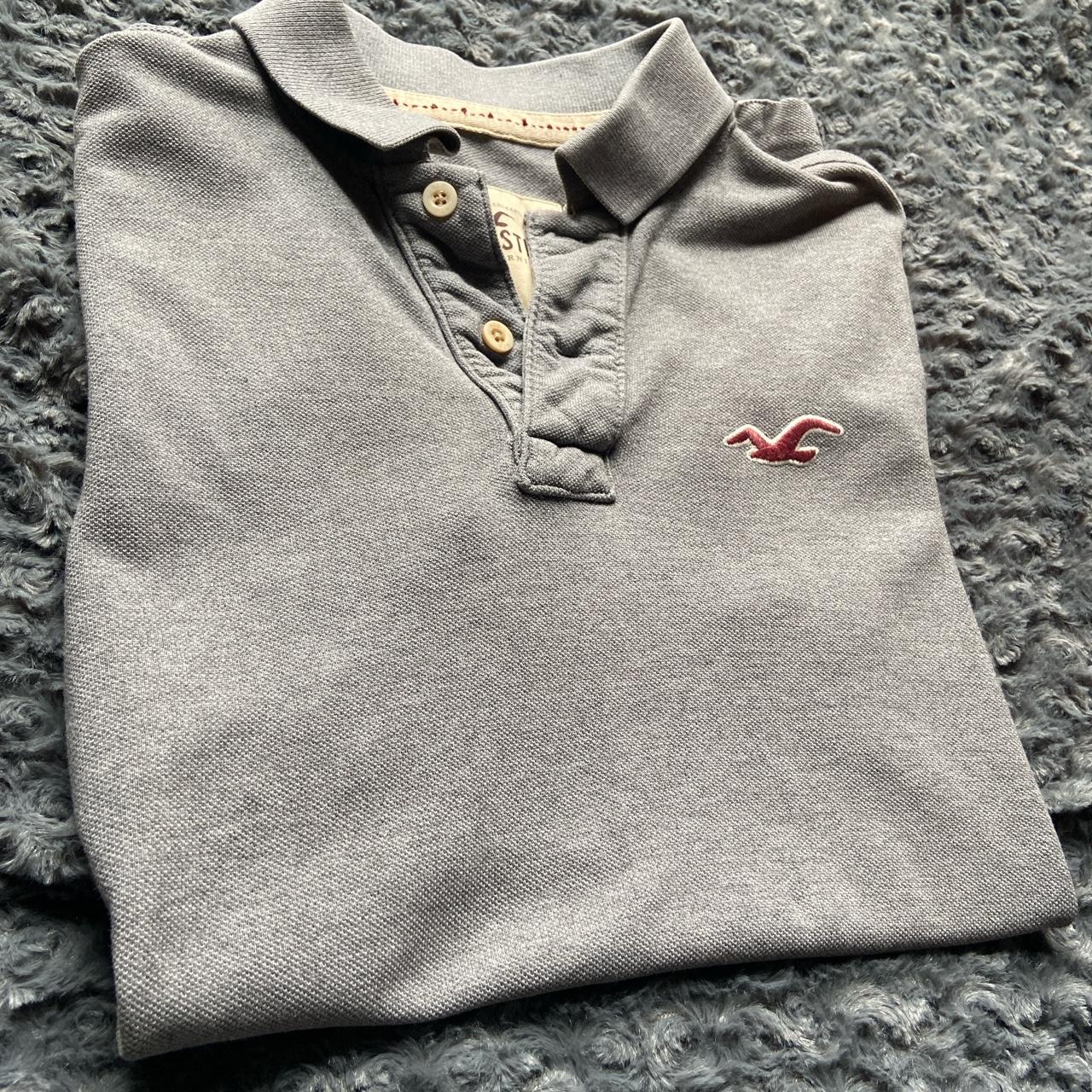 Hollister grey clearance polo shirt