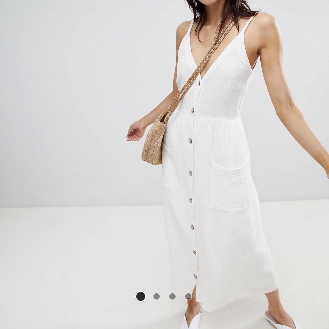 Stradivarius button front midi dress sale