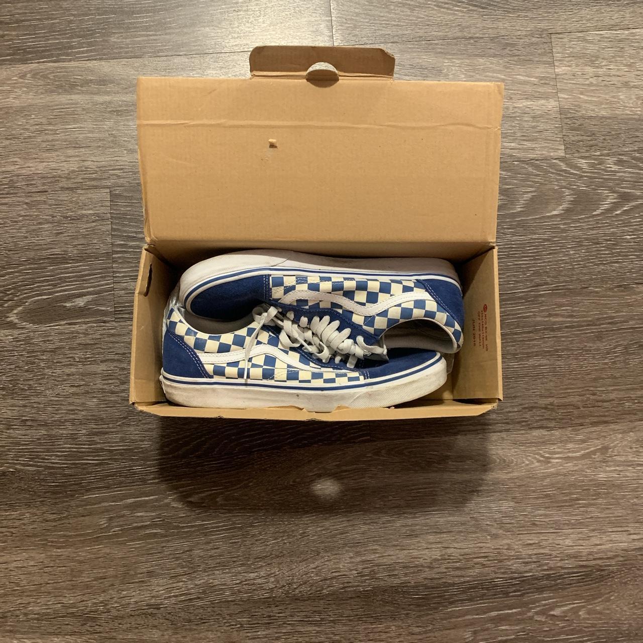 vans old skool primary check blue