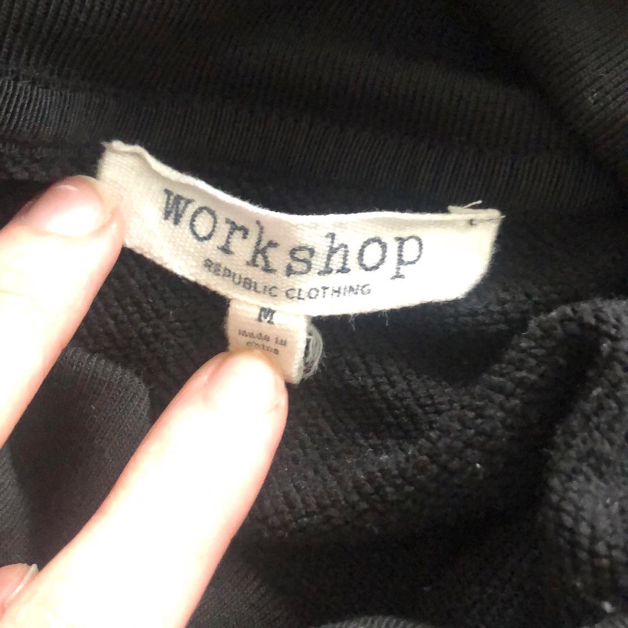 Workshop Republic Clothing All black sweatshirt with... - Depop