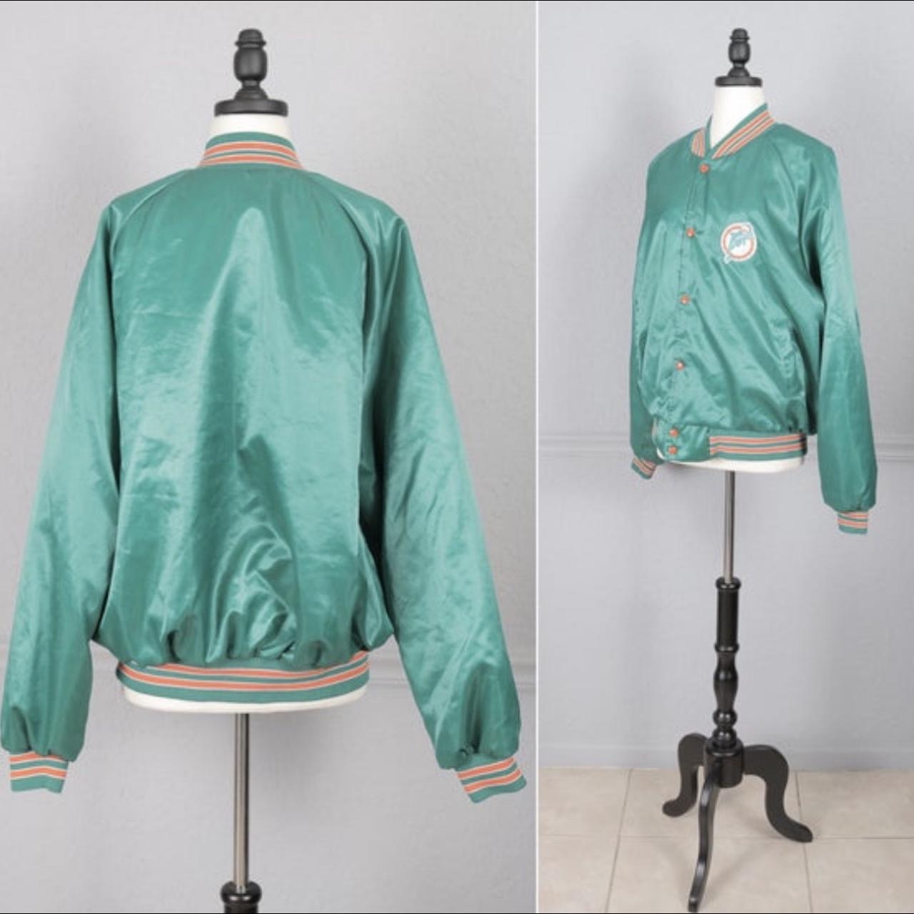 Vintage 1980s Dolphins Chalk Line satin jacket. - Depop