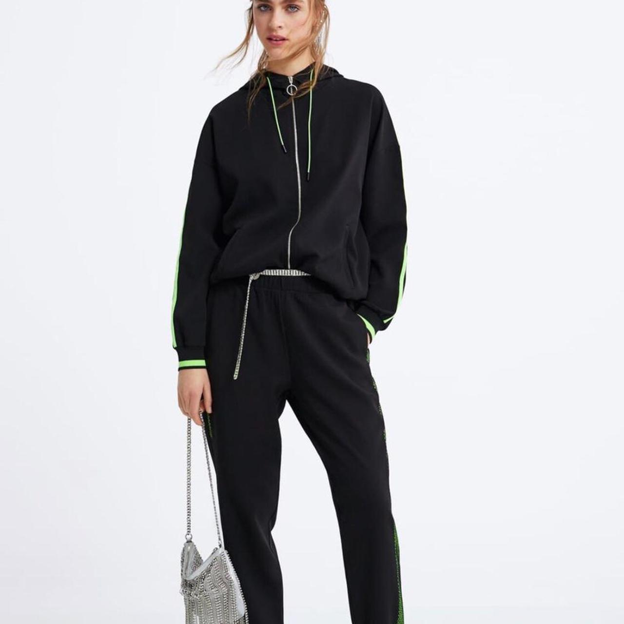 zara green track suit