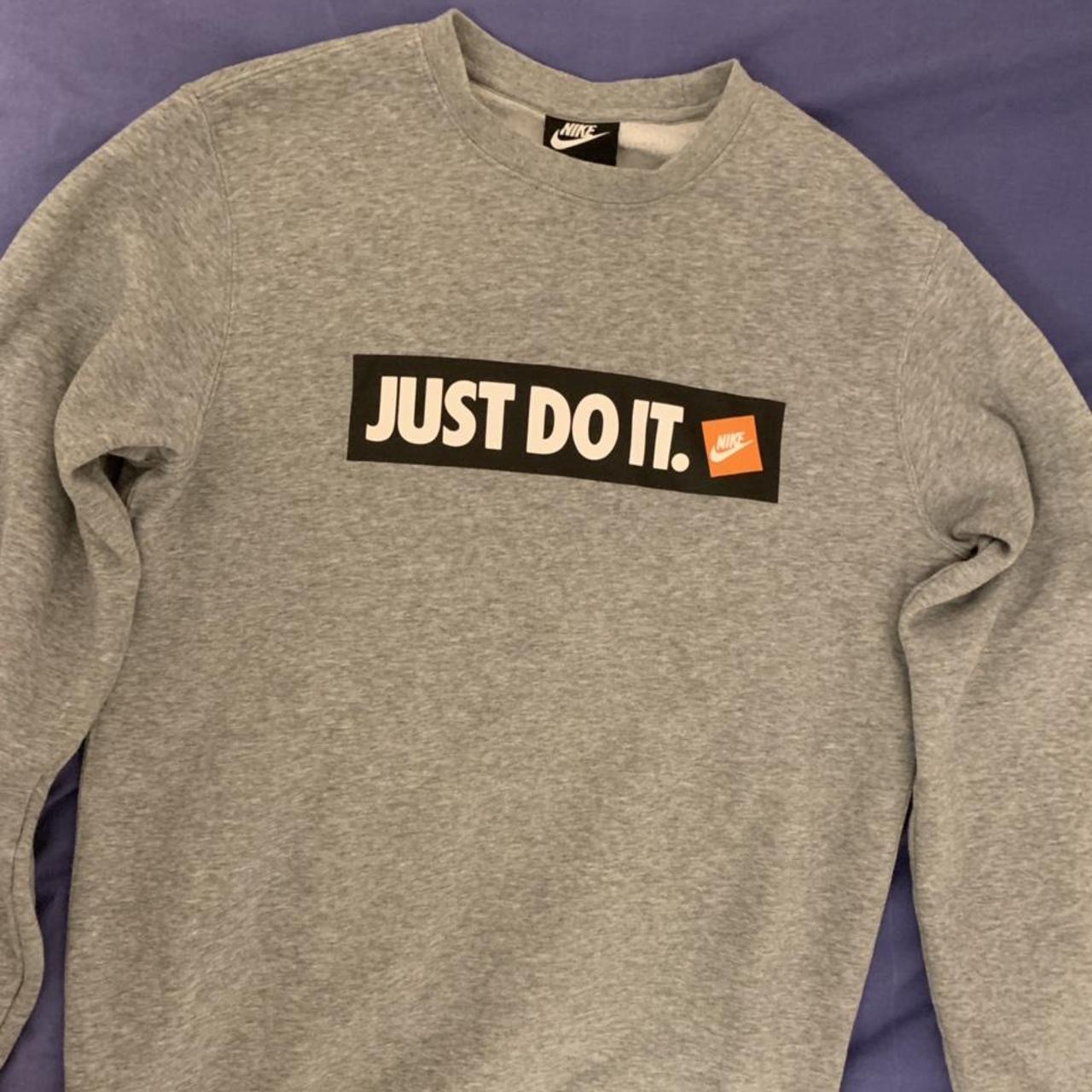 grey nike just do it sweatshirt