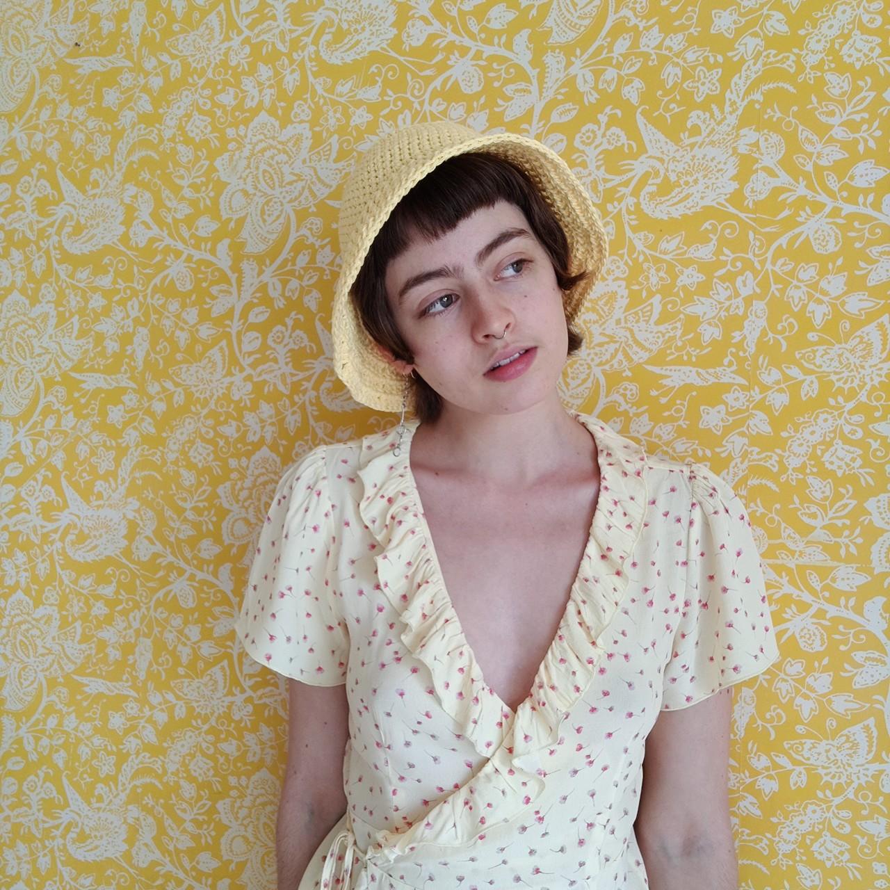 Mellow Yellow Crochet Bucket Hat ONE SIZE Details:… - Depop