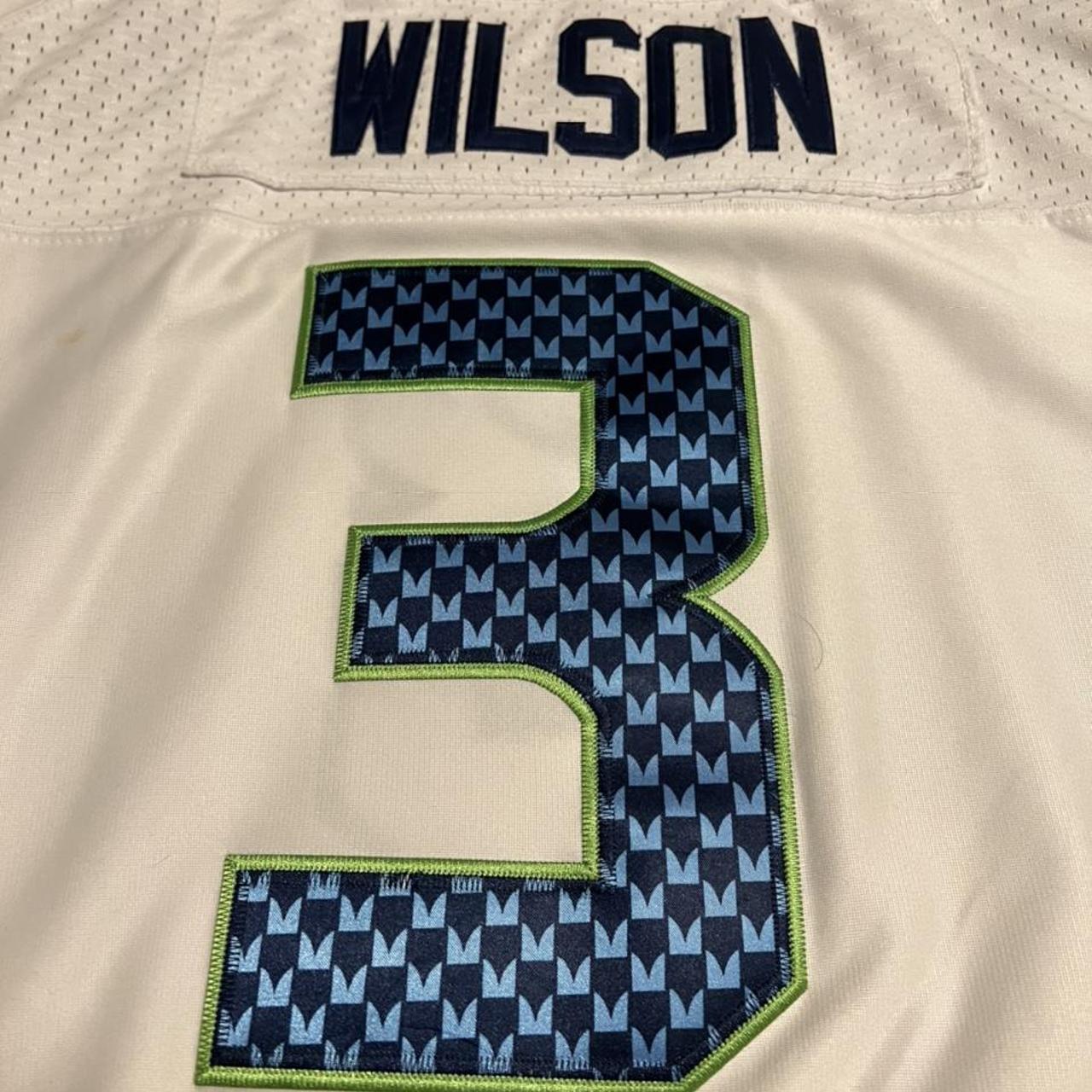 Russell Wilson Jersey Adult Large Blue Nike Seattle - Depop