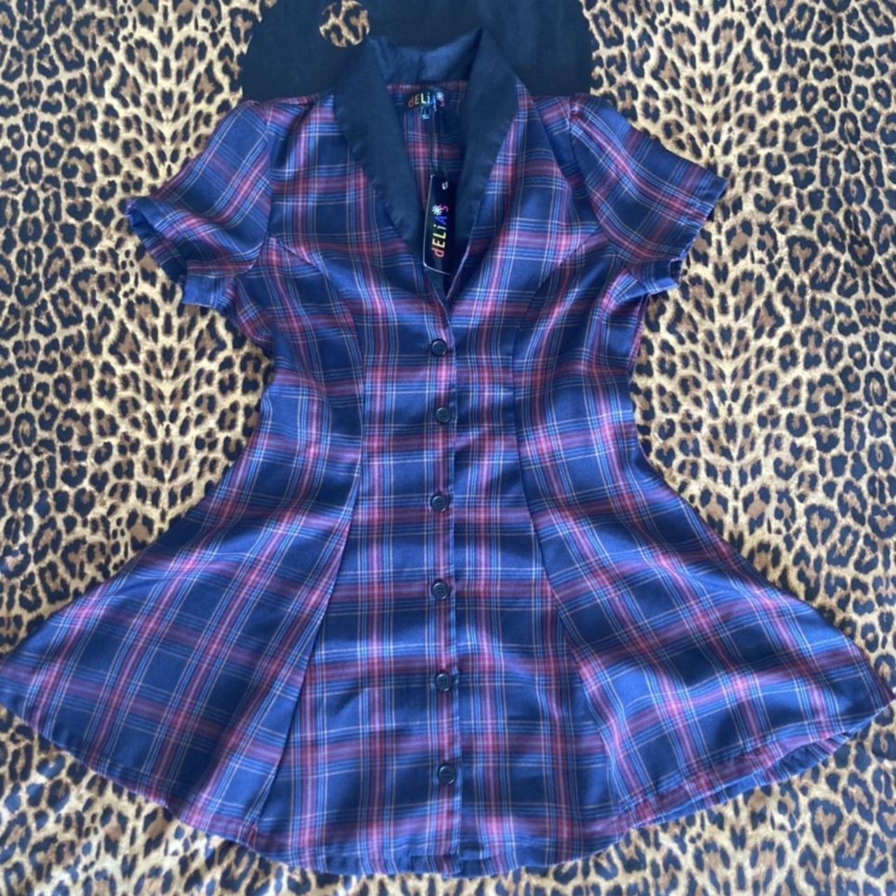 Nwt Delias Plaid Collared Button Up Dress Bought A Depop 