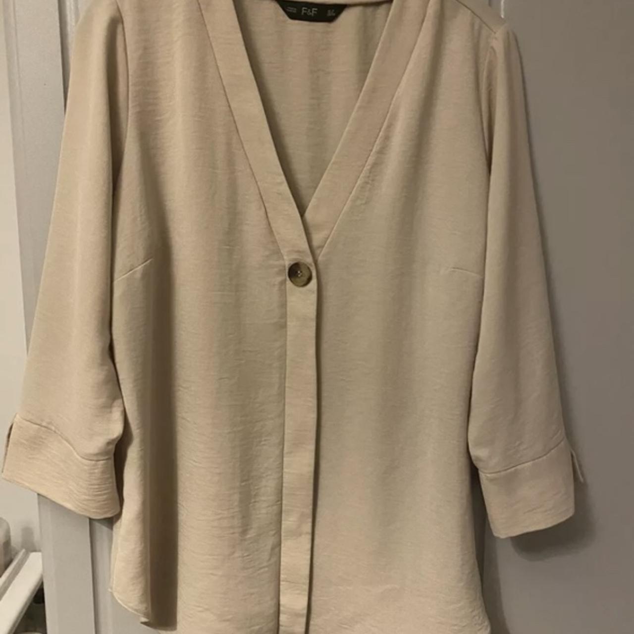 F&F/Florence and Fred/Tesco Beige Blouse Size... - Depop