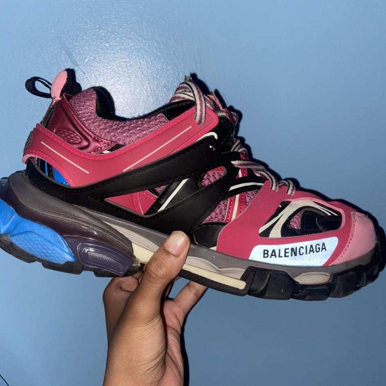 Balenciaga track sneakers hot sale pink and blue