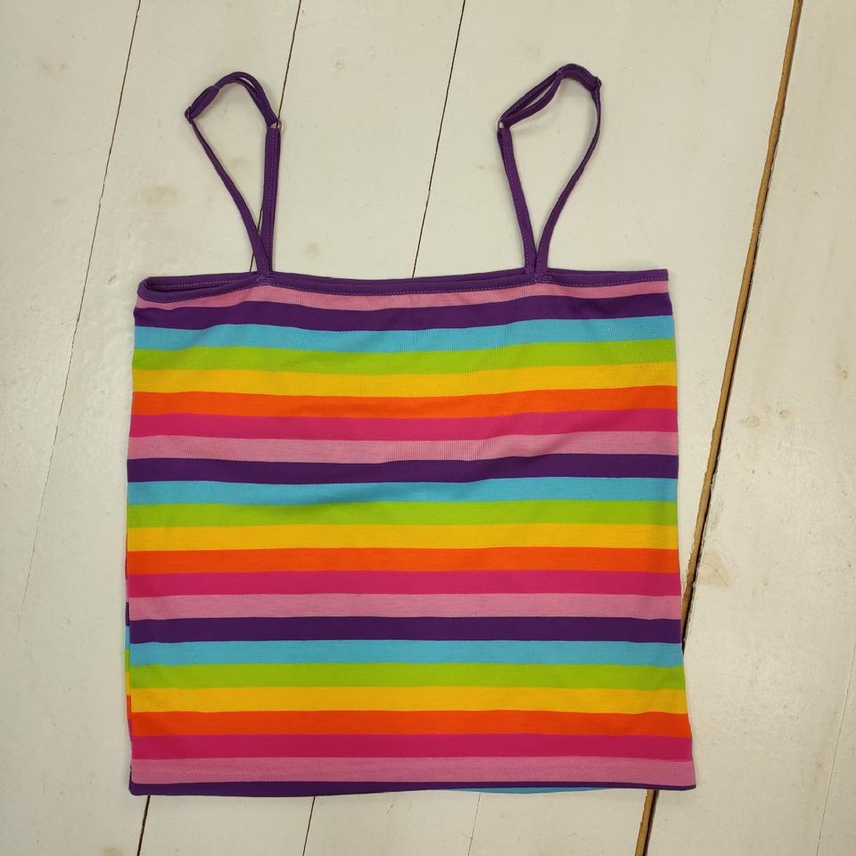 Rainbow stripe strappy top. New unused strappy top Depop