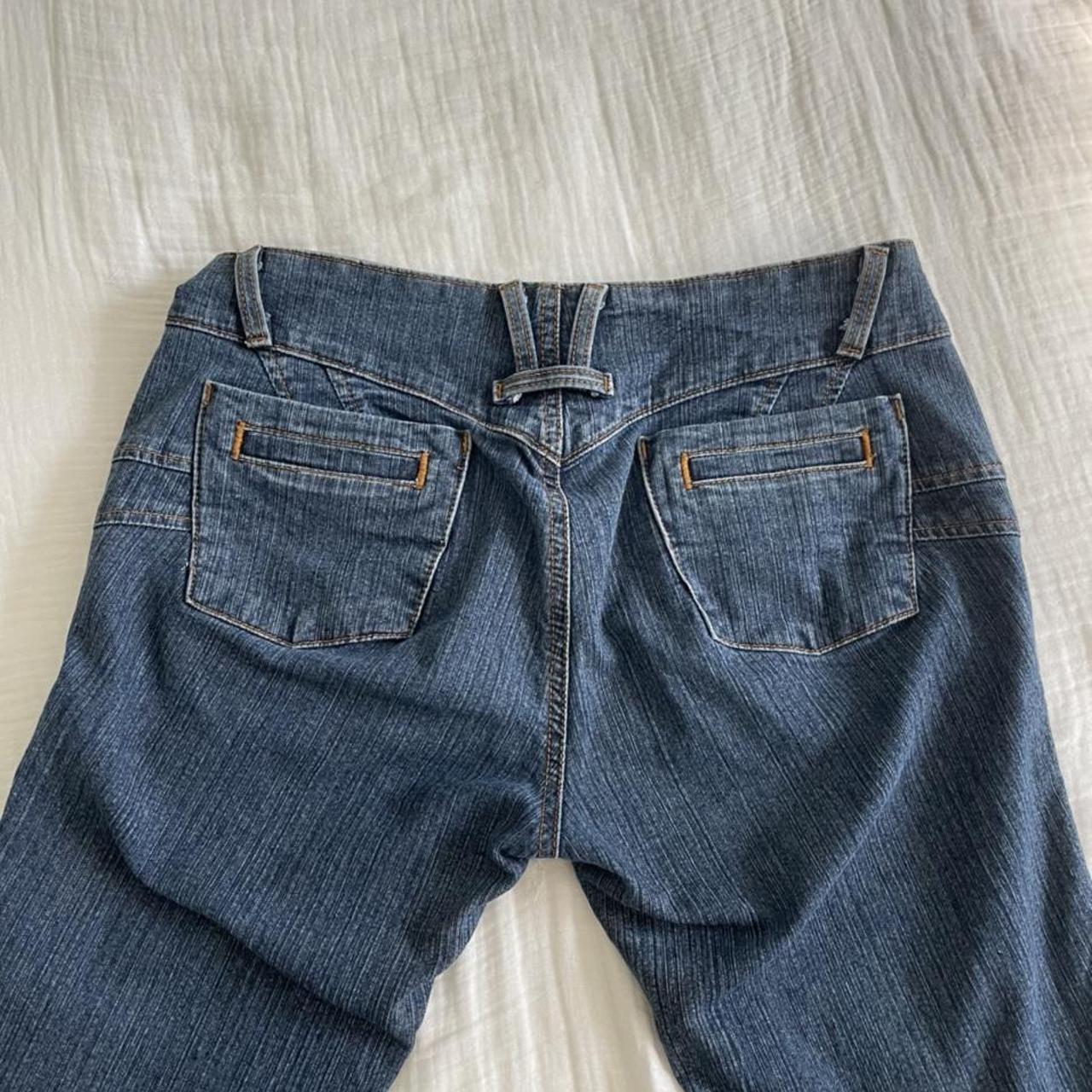 super cute low rise 2 button jeans!! !! no size... - Depop