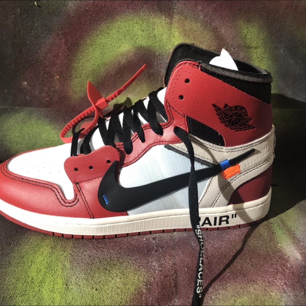 Off white air jordans red on sale